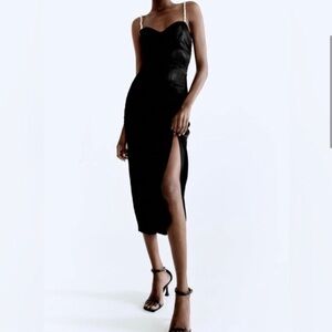 Zara Pearl Strap Slip Dress. Missing one pearl strap. ( Excellent Condition)